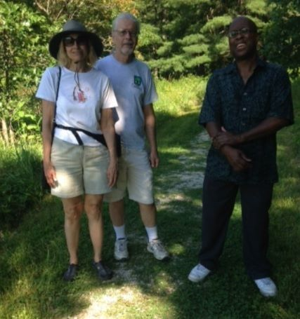 Linda and Ed Eschenfelder and Ed, early June 2017 at the Arboretum.  (Gray Summit)